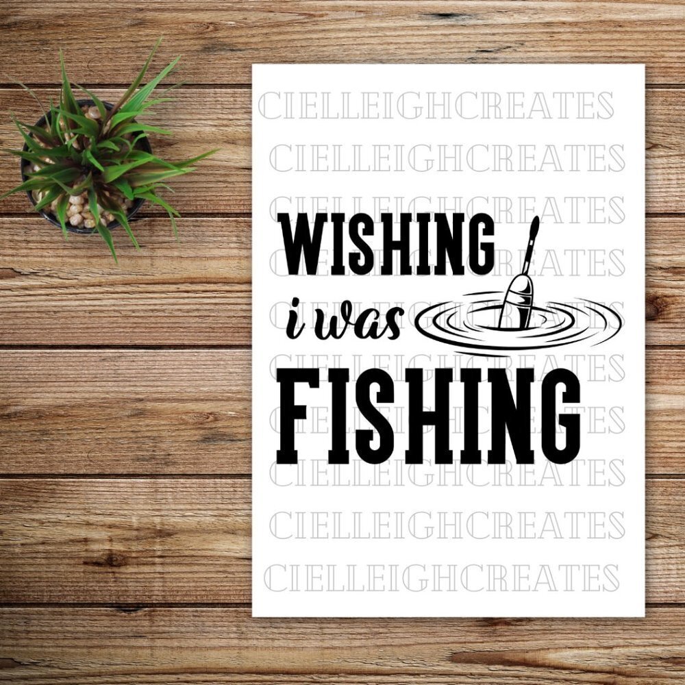 *2 for $20* Wishing I was Fishing vinyl decal Sticker Handcrafted